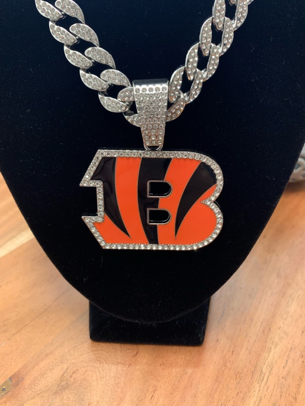 NFL Cincinnati Bengals Pendant Necklace with Rhinestones